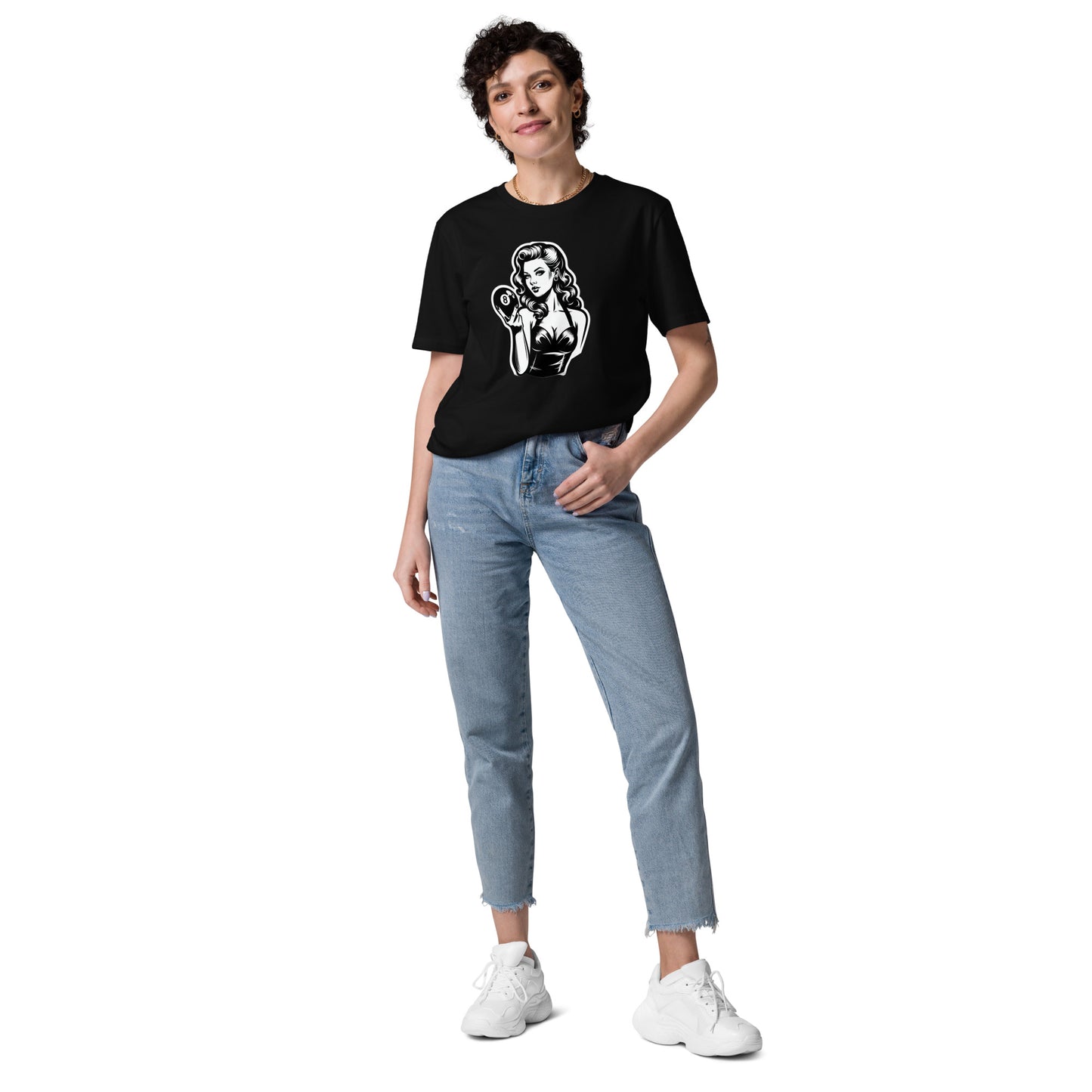 8 Ball Pin up girl fitted t-shirt